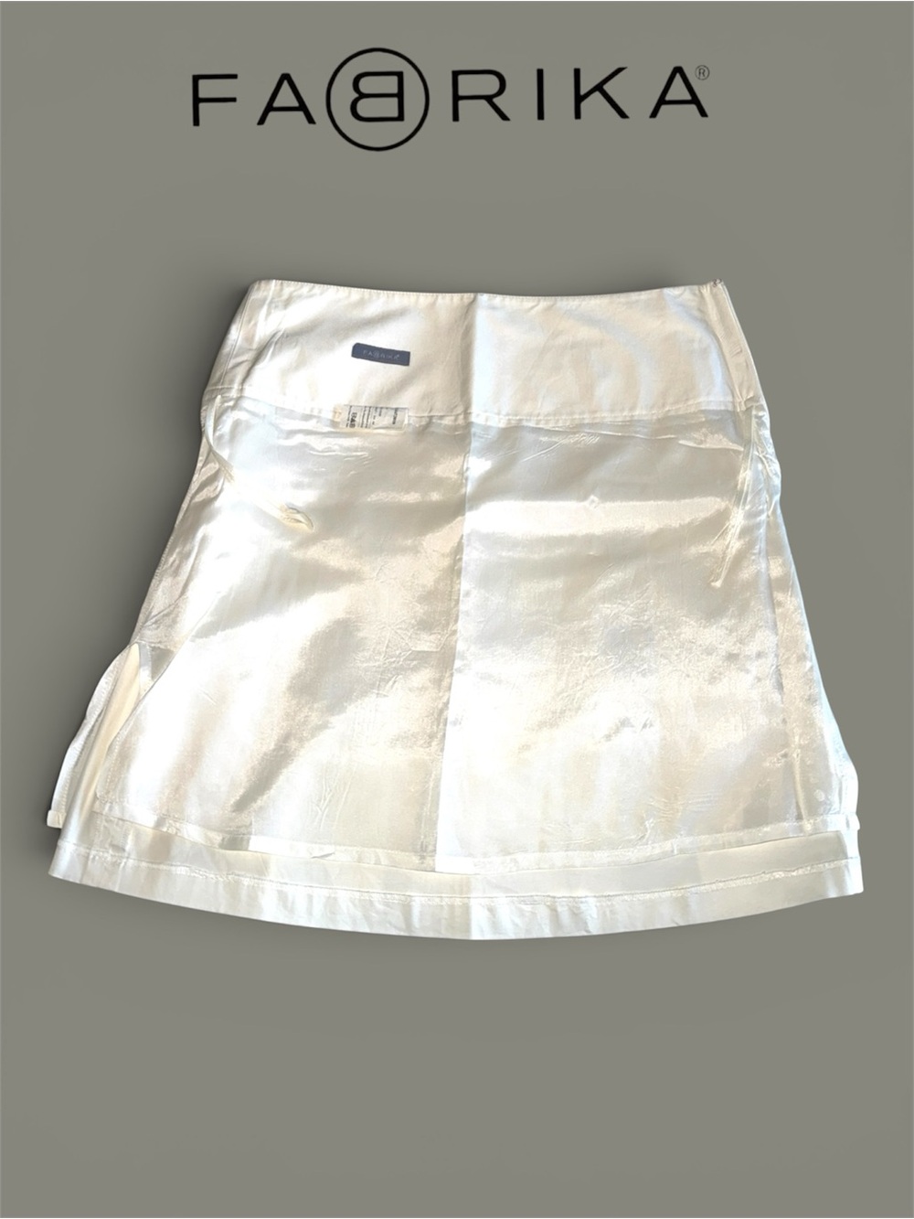 FABRIKA Ivory White High-waisted Pleated A-Line Skirt 100% Cotton - Picture 6 of 8